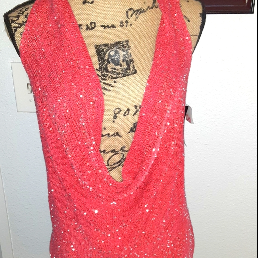 INC International Concepts Coral shimmer top